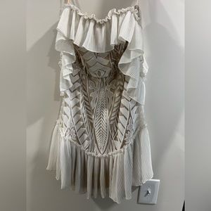 Selfie Leslie- White off the shoulder mini dress